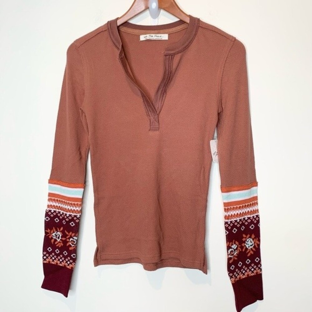 NWT We The Free FP Notch Neck Mikah Layering Thermal Cuff Autumn Combo S